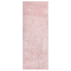 vidaXL Mykt luvteppe 67x180 cm sklisikker rosa