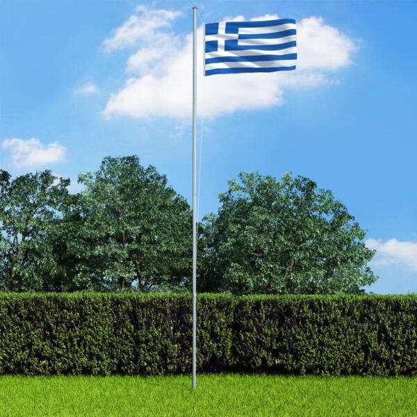 vidaXL Greece Flag and Pole Aluminium 4 m