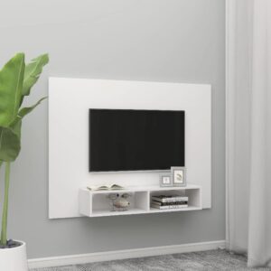 vidaXL Veggmontert TV-benk hvit 135x23