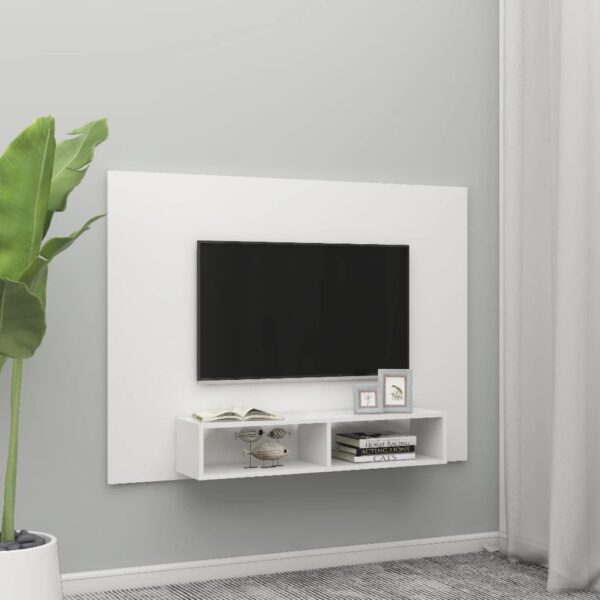 vidaXL Veggmontert TV-benk hvit 135x23