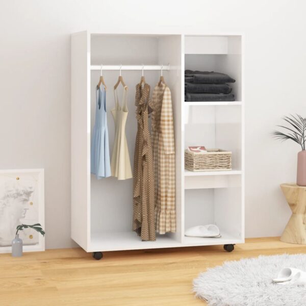 vidaXL Garderobe høyglans hvit 80x40x110 cm konstruert tre