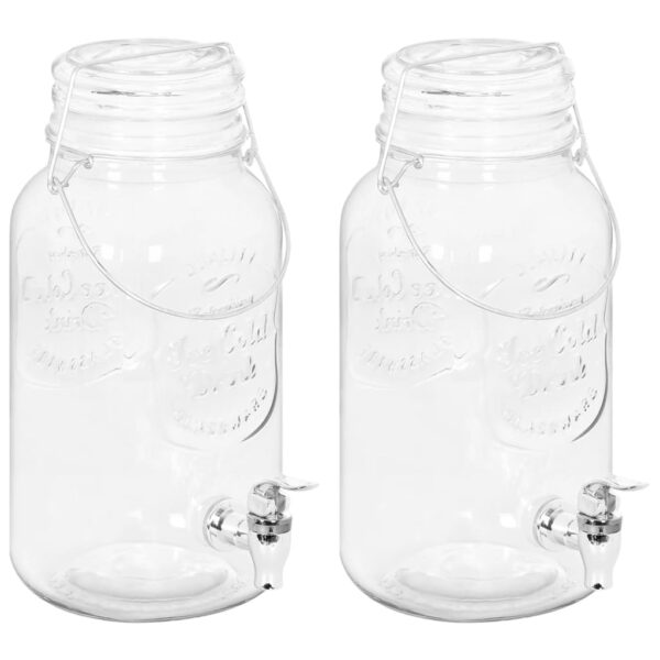 vidaXL Drikkedispensere 2 stk 3800 ml glass