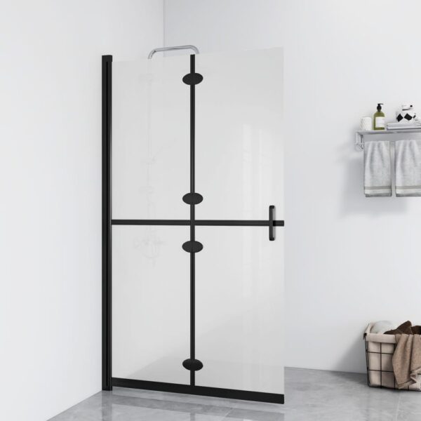 vidaXL Sammenleggbar dusjvegg med frostet ESG-glass 100x190 cm