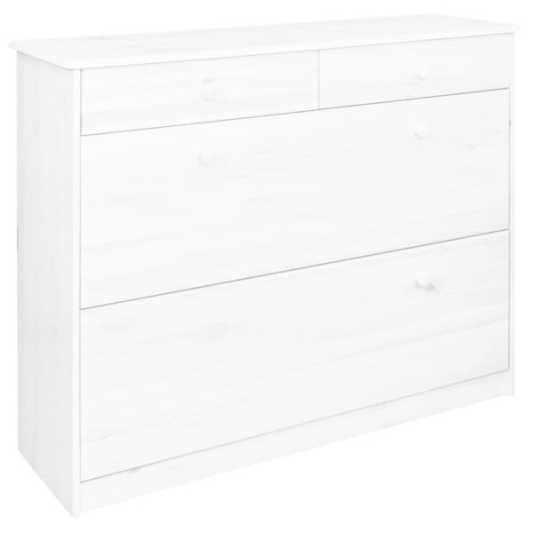 vidaXL Skoskap med 2 klaffer hvit 113x35x89 cm heltre furu