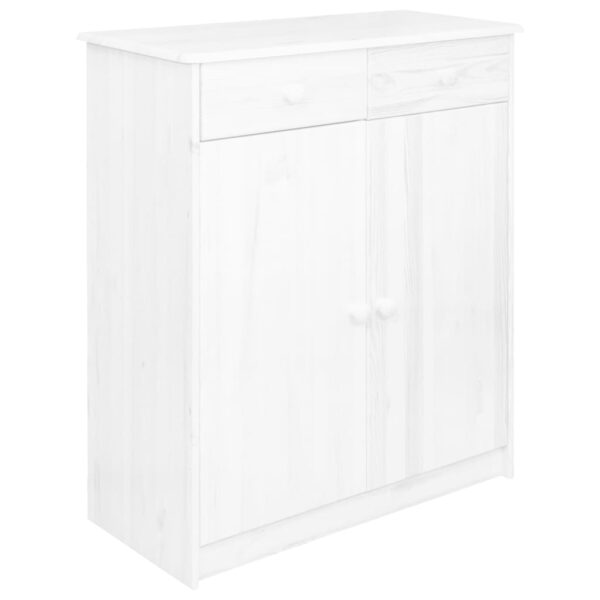 vidaXL Skjenk 2 skuffer hvit 78x35x89 cm heltre furu