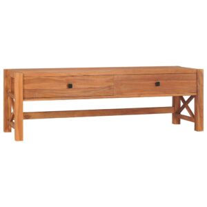 vidaXL TV-benk med skuffer 120x40x45 cm heltre teak