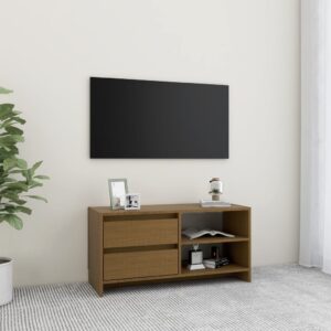 vidaXL TV-benk 80x31x39 cm heltre furu honningbrun