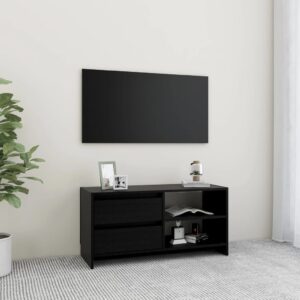 vidaXL TV-benk 80x31x39 cm heltre furu svart