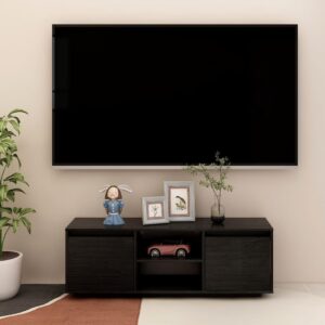 vidaXL TV-benk 110x30x40 cm heltre furu svart