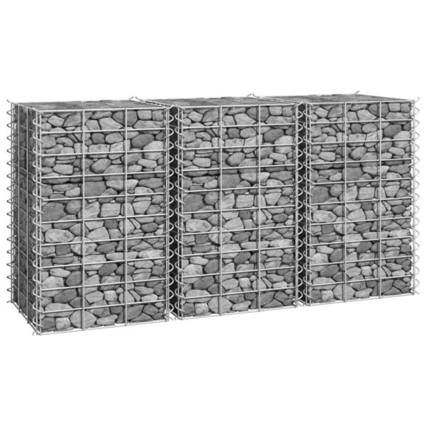 vidaXL Gabion høybed 3 stk 30x30x50 cm jern