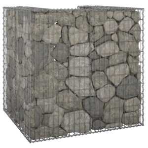 vidaXL Gabion for søppeldunkskur galvanisert stål 110x100x110 cm