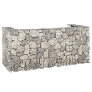 vidaXL Gabion for søppeldunkskur galvanisert stål 254x100x110 cm