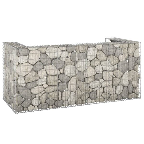 vidaXL Gabion for søppeldunkskur galvanisert stål 254x100x110 cm