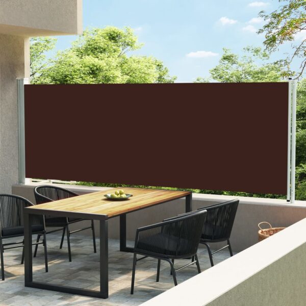 vidaXL Uttrekkbar sidemarkise 160x600 cm brun