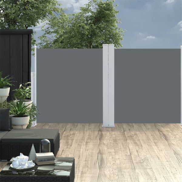 vidaXL Uttrekkbar sidemarkise 117x600 cm antrasitt