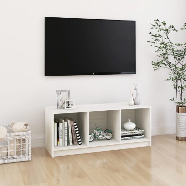 vidaXL TV-benk hvit 104x33x41 cm heltre furu