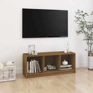 vidaXL TV-benk honningbrun 104x33x41 cm heltre furu