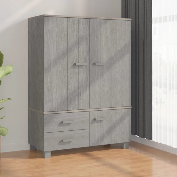 vidaXL Garderobe HAMAR lysegrå 99x45x137 cm heltre furu