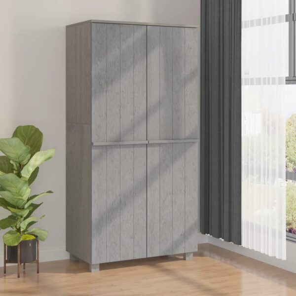 vidaXL Garderobe HAMAR lysegrå 89x50x180 cm heltre furu