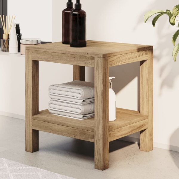 vidaXL Sidebord til baderom 45x35x45 cm heltre teak