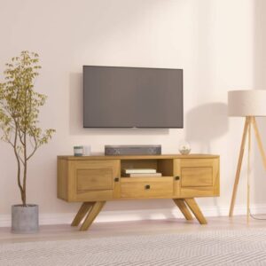 vidaXL TV-benk 110x30x50 cm heltre teak