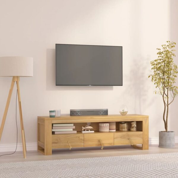 vidaXL TV-benk 110x30x35 cm heltre teak