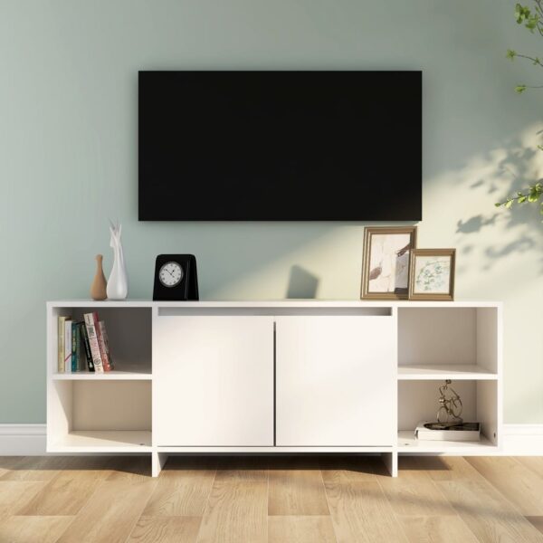 vidaXL TV-benk hvit 130x35x50 cm konstruert tre