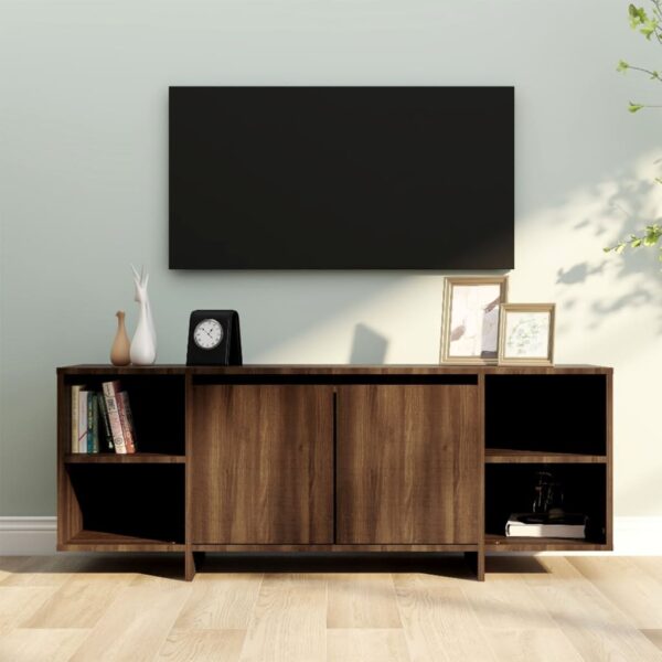 vidaXL TV-benk brun eik 130x35x50 cm konstruert tre