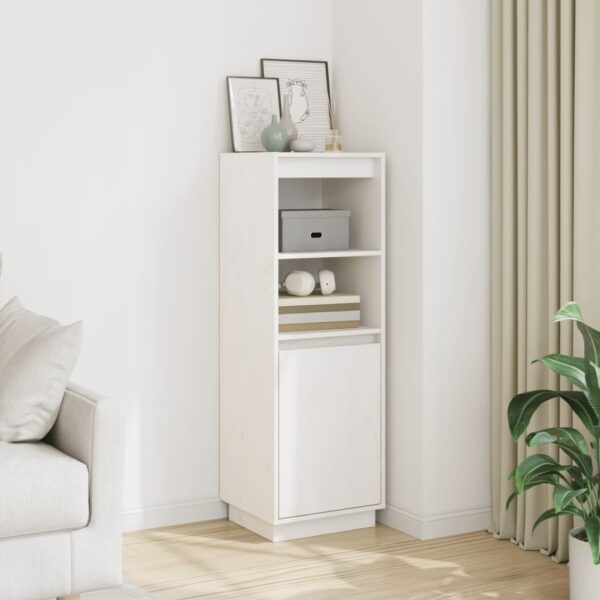 vidaXL Highboard hvit 37x34x110 cm heltre furu