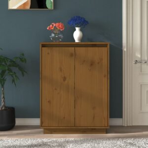 vidaXL Skoskap honningbrun 60x35x80 cm heltre furu