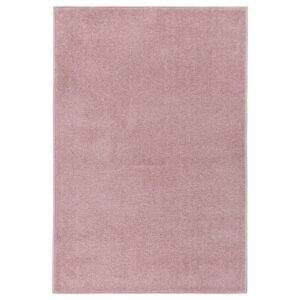 vidaXL Teppe med kort luv 200x290 cm rosa