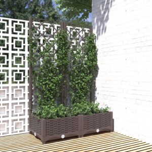 vidaXL Plantekasse med espalier brun 80x40x121