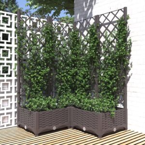 vidaXL Plantekasse med espalier brun 80x80x121