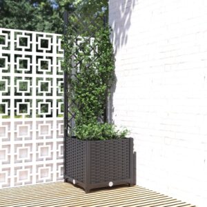 vidaXL Plantekasse med espalier svart 40x40x136 cm PP