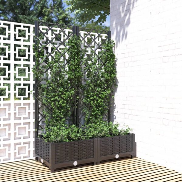 vidaXL Plantekasse med espalier svart 80x40x121