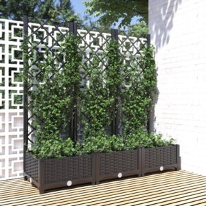 vidaXL Plantekasse med espalier svart 120x40x121