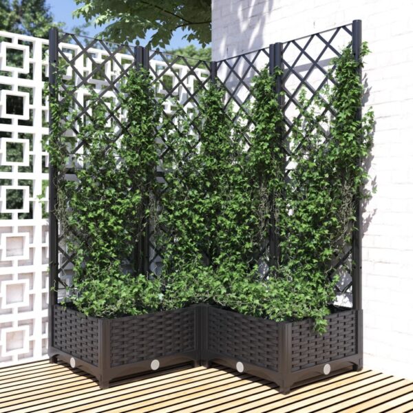 vidaXL Plantekasse med espalier svart 80x80x121