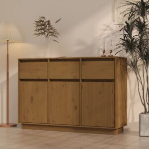 vidaXL Skjenk honningbrun 110x34x75 cm heltre furu