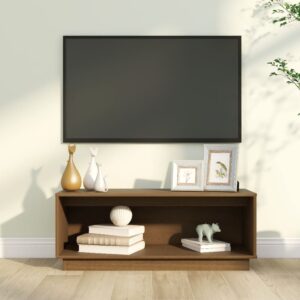 vidaXL TV-benk honningbrun 90x35x35 cm heltre furu