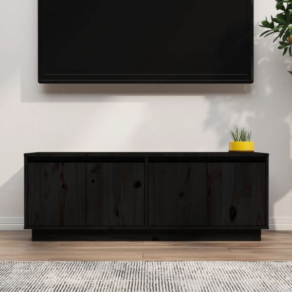 vidaXL TV-benk svart 110x34x40 cm heltre furu