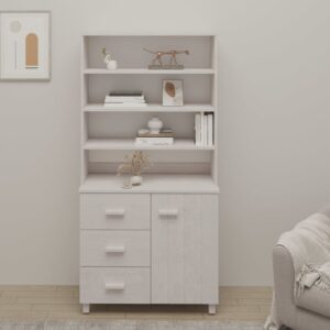 vidaXL Highboard HAMAR heltre furu hvit