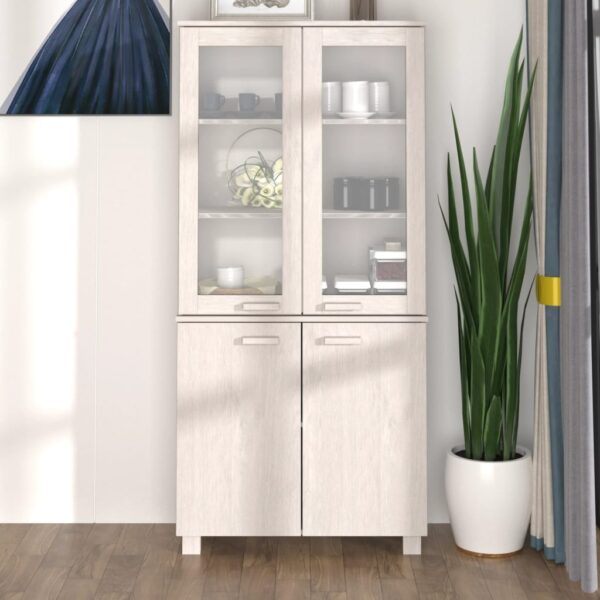 vidaXL Highboard HAMAR heltre furu hvit