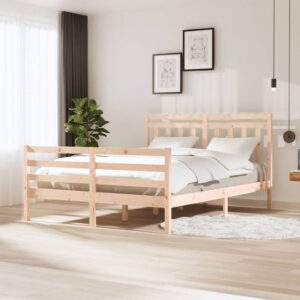 vidaXL Sengeramme 150x200 cm King Size heltre