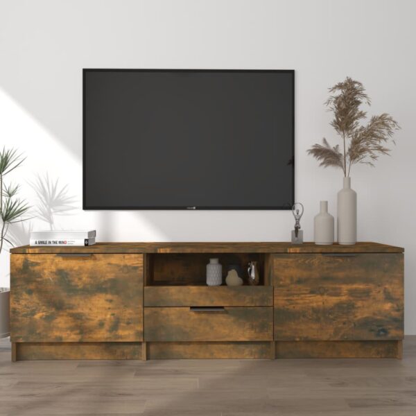 vidaXL TV-benk røkt eik 140x35x40 cm konstruert tre