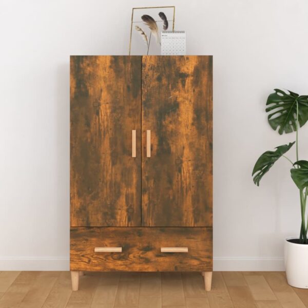 vidaXL Highboard røkt eik 70x31x115 cm konstruert tre