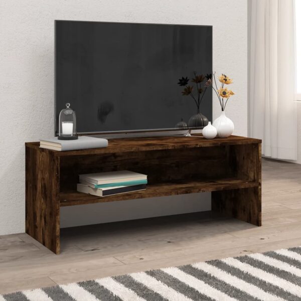 vidaXL TV-benk røkt eik 100x40x40 cm konstruert tre