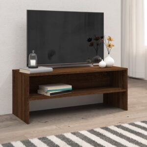 vidaXL TV-benk brun eik 100x40x40 cm konstruert tre