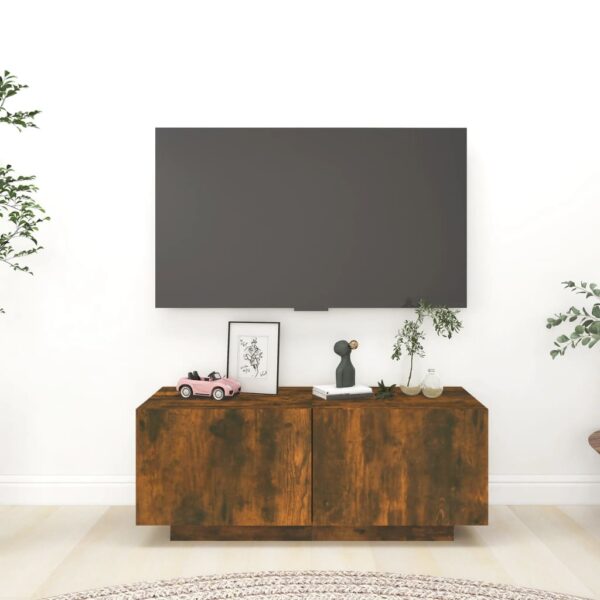 vidaXL TV-benk røkt eik 100x35x40 cm konstruert tre