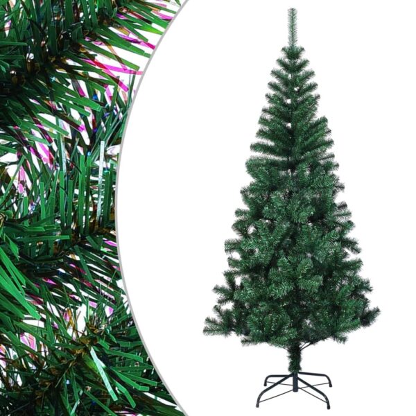 vidaXL Kunstig juletre med iriserende tupper grønn 210 cm PVC