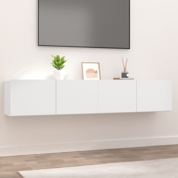 vidaXL TV-benker 2 stk hvit 80x30x30 cm konstruert tre